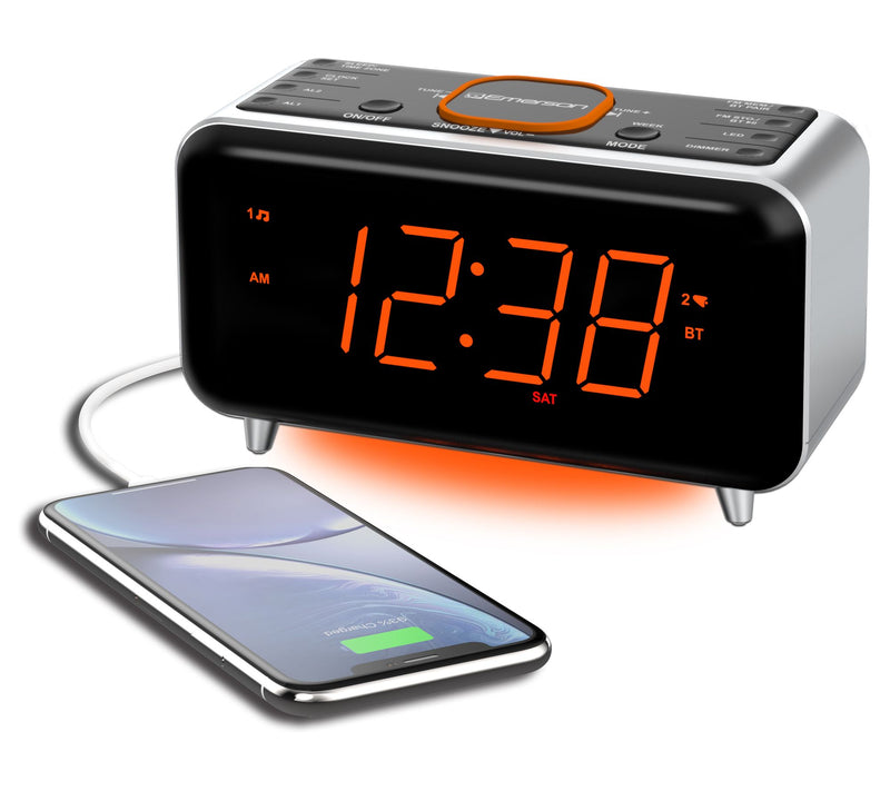 Emerson SmartSet Dual Alarm AM/FM Clock Radio with Bluetooth — View 4