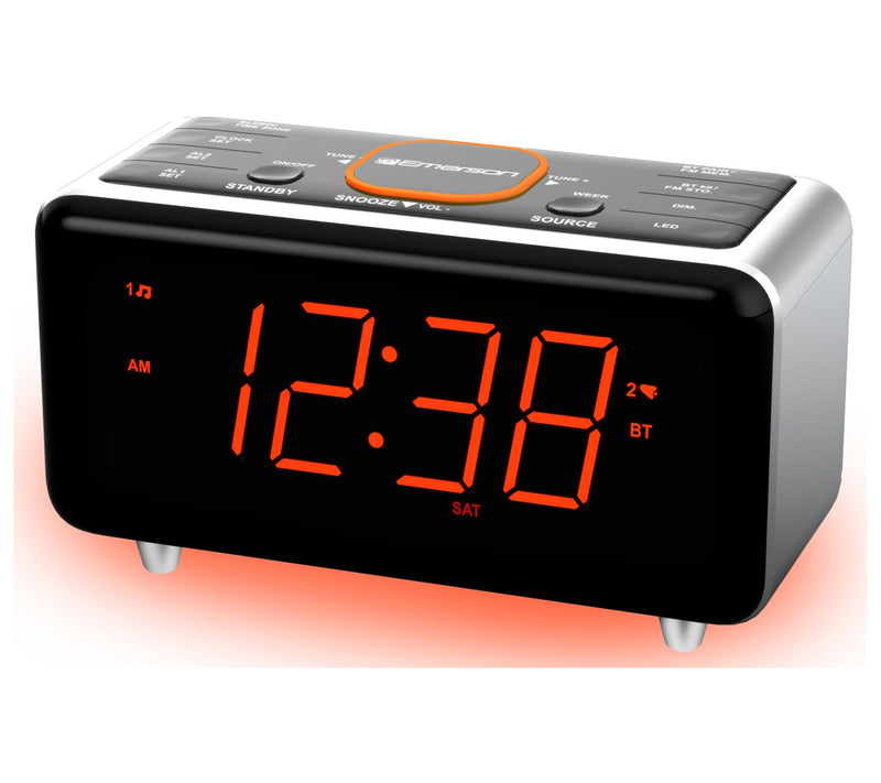 Emerson SmartSet Dual Alarm AM/FM Clock Radio with Bluetooth — View 3