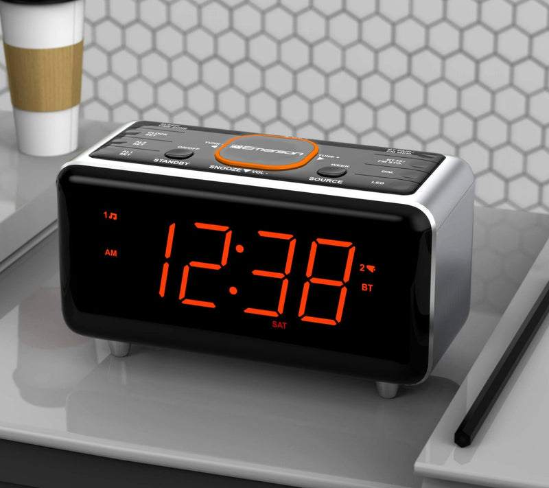 Emerson SmartSet Dual Alarm AM/FM Clock Radio with Bluetooth — View 7