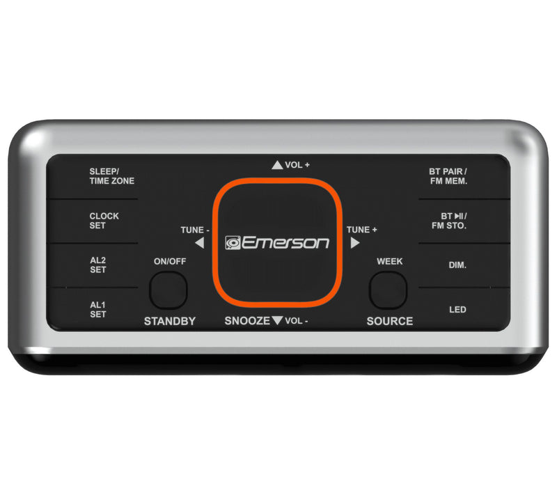 Emerson SmartSet Dual Alarm AM/FM Clock Radio with Bluetooth — View 9