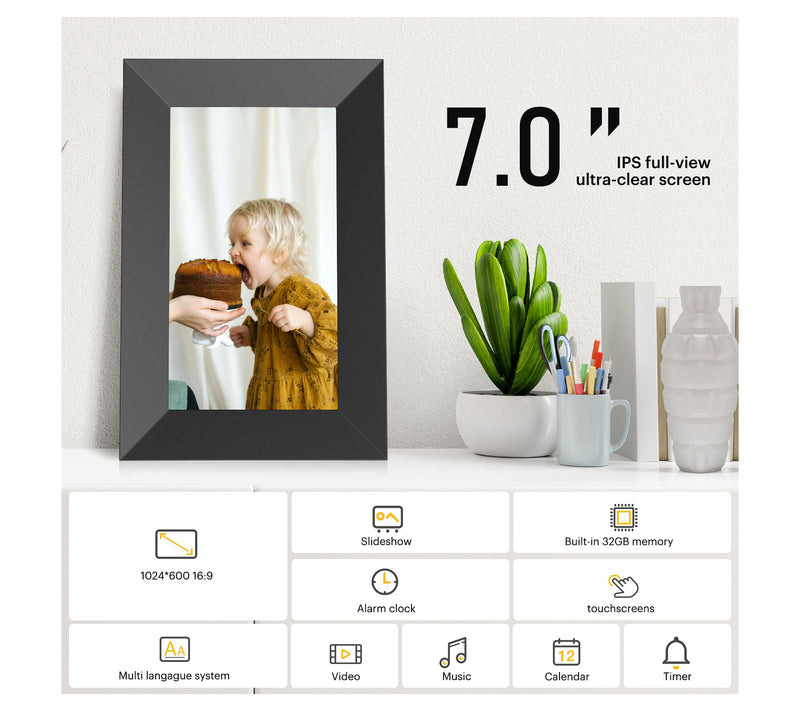 KODAK 7-Inch Touchscreen Digital Photo Frame /RCF-702 Black — View 2