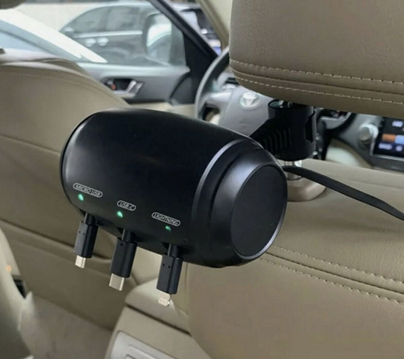 Multi Re-Tractable Backseat 3 in 1 Car Charger — Main view