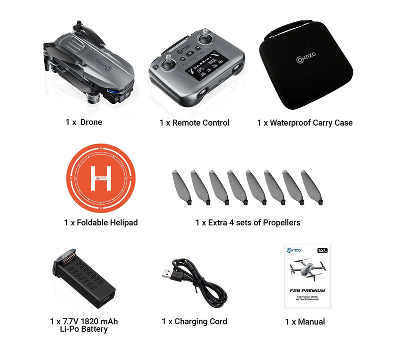 Contixo F28 Premium Aerial Drone Skins with Remote Controller — View 7