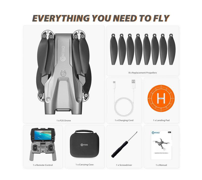 Contixo F25 Mini Foldable Drone 1080P Camera, 4.3" FPV Monitor — View 4