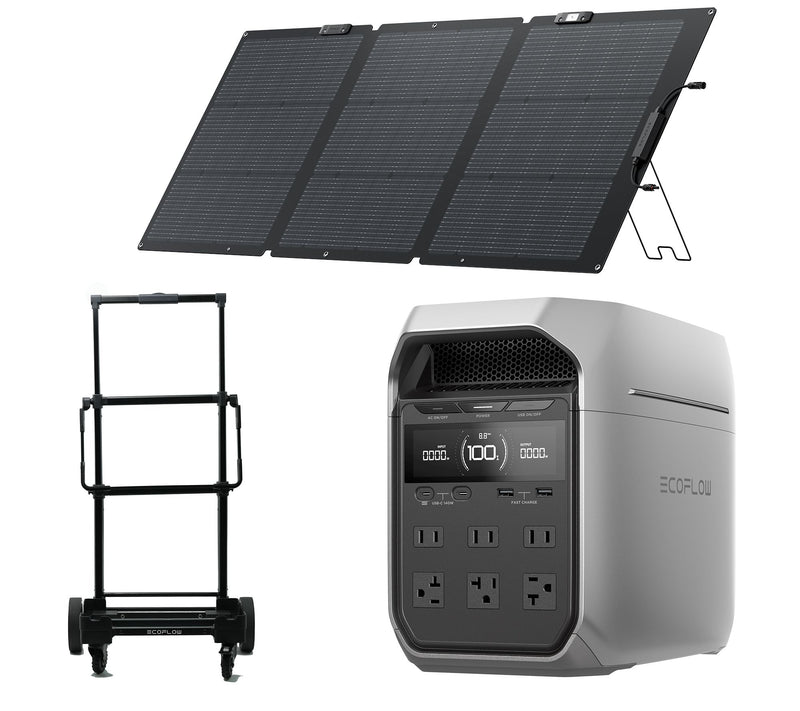 Ecoflow Delta 3 Plus 1000Wh Power Station w Trolley & 160W Solar Panel — Main view
