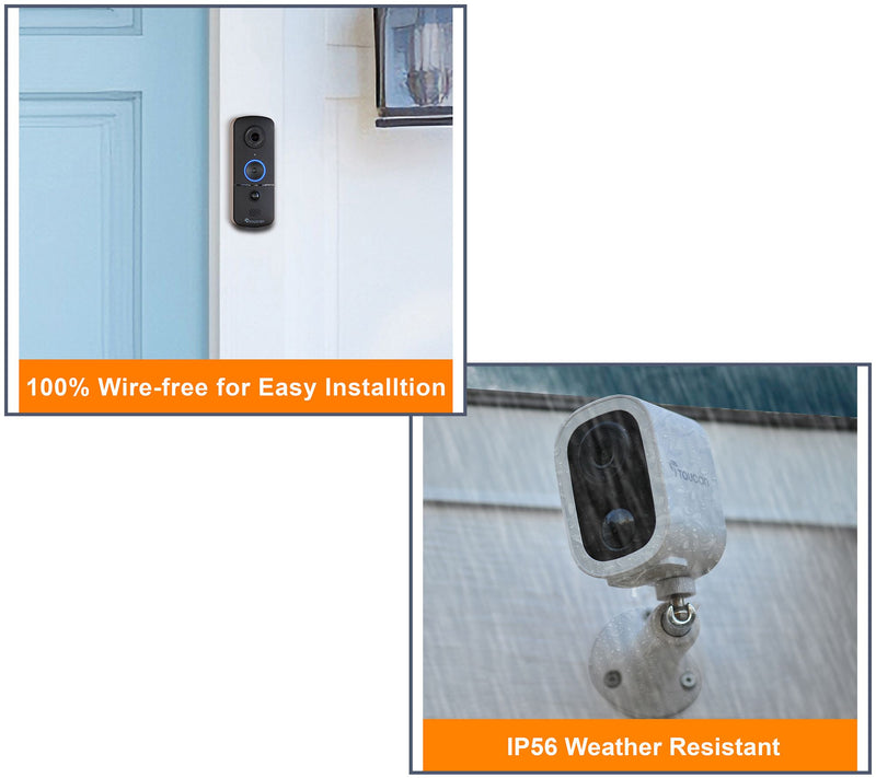 Toucan Wireless Video Doorbell V3 w/ Chime & 2K S4 Security Camera Bundle — View 5