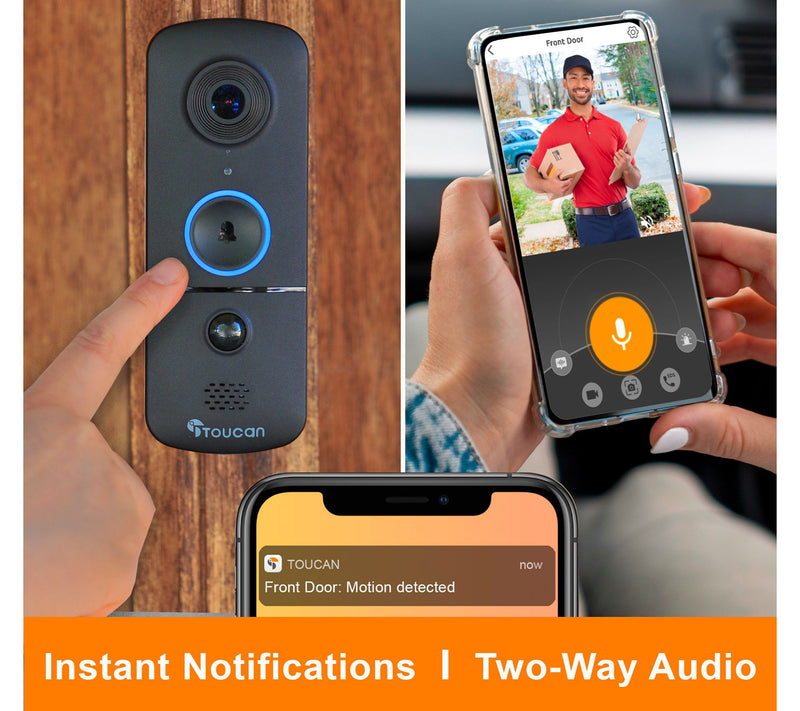 Toucan Wireless Video Doorbell V3 w/ Chime & 2K S4 Security Camera Bundle — View 2