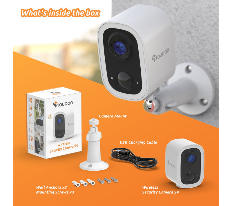 Toucan Wireless Video Doorbell V3 w/ Chime & 2K S4 Security Camera Bundle — View 7
