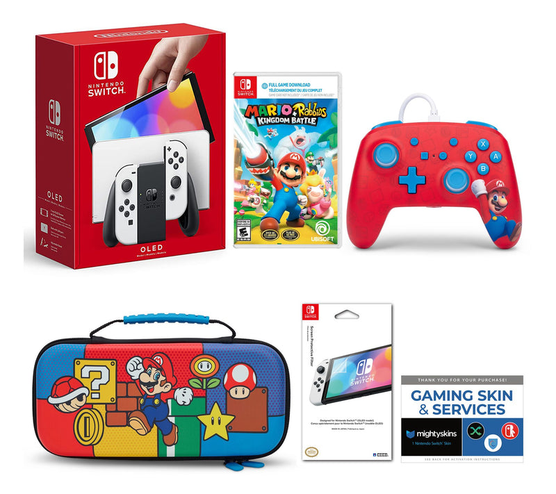 Nintendo Switch OLED 65GB Console with Mario +Rabbids Bundle — Main view