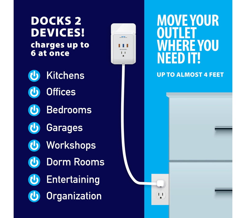 Bell & Howell Set of 2 Power Outlets w/ 6 Ports & Surge Protector — View 5