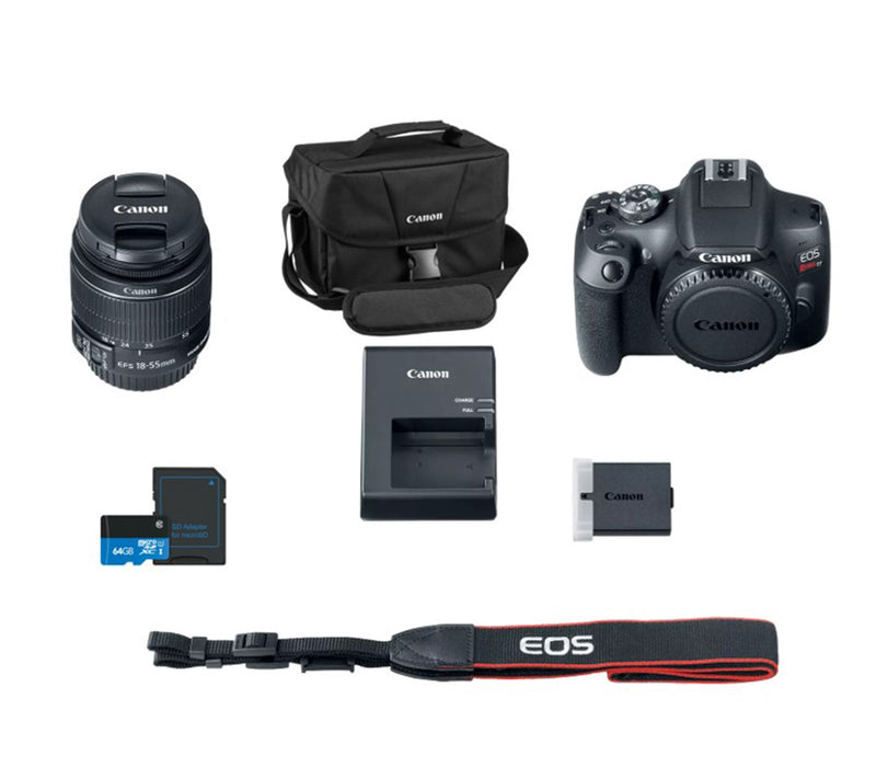 Canon EOS Rebel T7 DSLR Camera w/18-55mm Lens, Carry Bag &64GB Memory Card — View 2