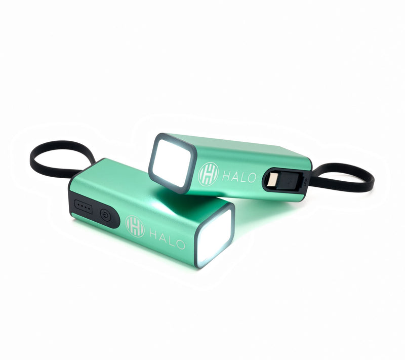 HALO Set of 2 4.4k mAh Power Banks w/ Flashlight & Built in Cable — View 7