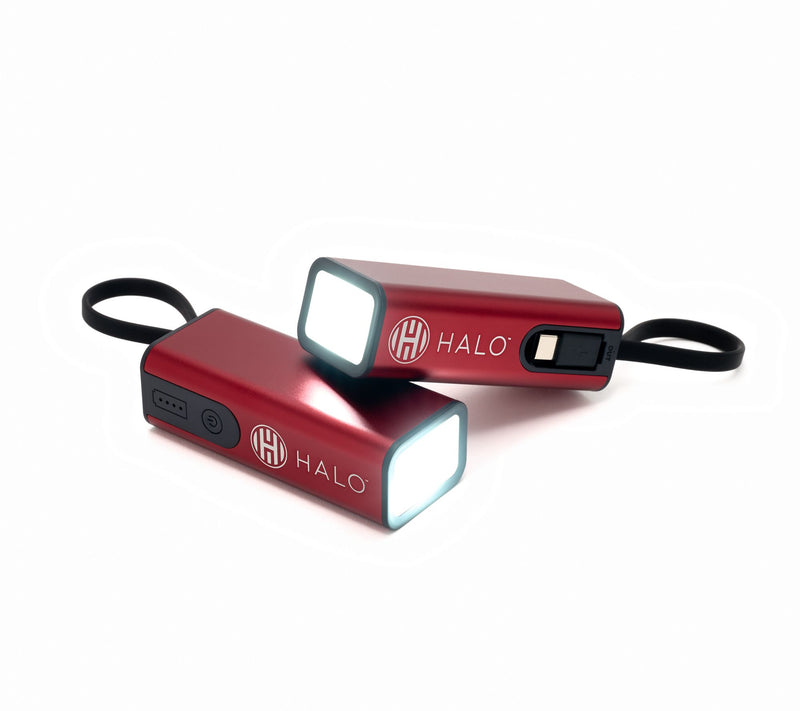 HALO Set of 2 4.4k mAh Power Banks w/ Flashlight & Built in Cable — View 11