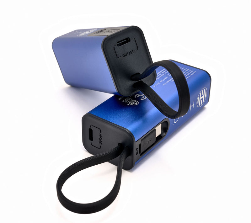 HALO Set of 2 4.4k mAh Power Banks w/ Flashlight & Built in Cable — View 15