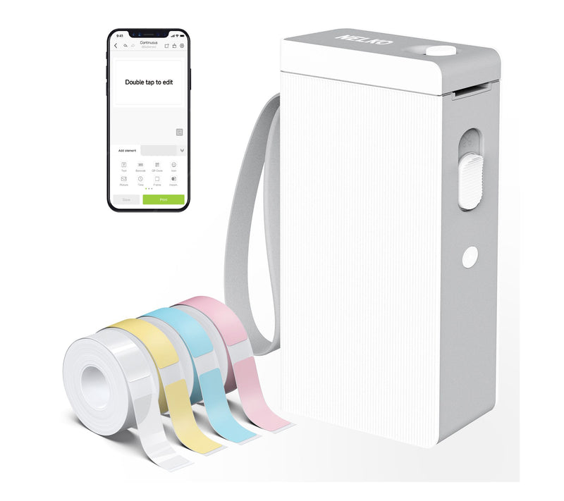 Nelko P22 Bluetooth Label Printer with 100pc Roll and 3 180pc — View 7