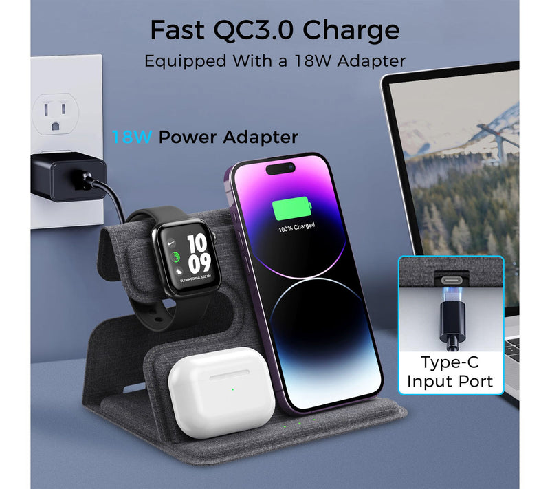 Alpha Digital 3-in-1 Foldable Wireless Charger — View 4