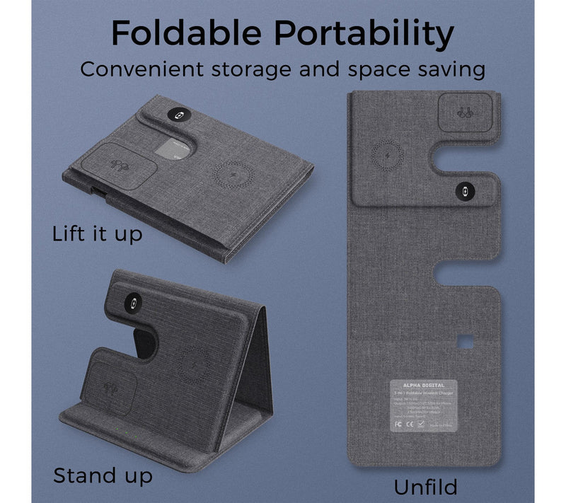 Alpha Digital 3-in-1 Foldable Wireless Charger — View 6