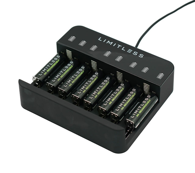 Limitless Rechargeable Batteries with Charging Dock & 8AA Batteries — Main view
