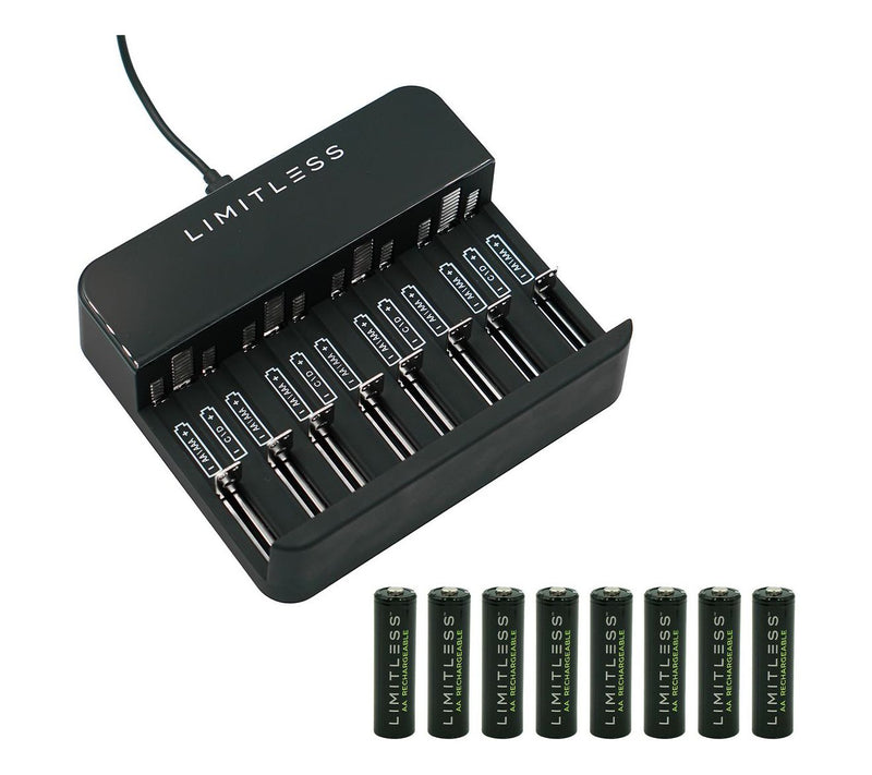 Limitless Rechargeable Batteries with Charging Dock & 8AA Batteries — View 2