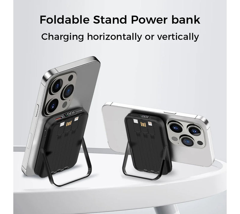 Alpha Digital 10000mAh Magnetic Powerbank withBuilt-in Cables — View 4