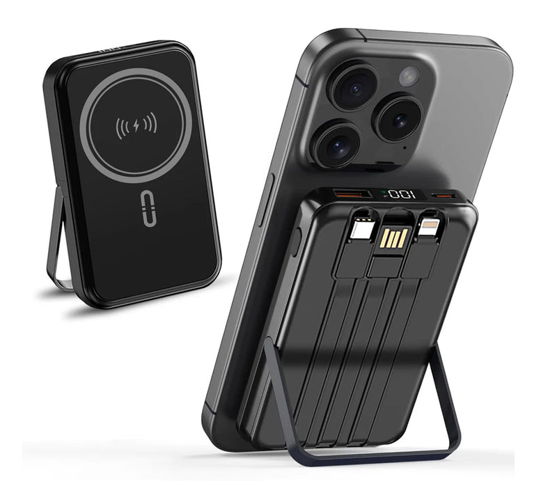 Alpha Digital 10000mAh Magnetic Powerbank withBuilt-in Cables — Main view