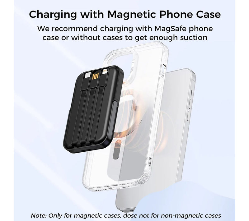 Alpha Digital 10000mAh Magnetic Powerbank withBuilt-in Cables — View 7