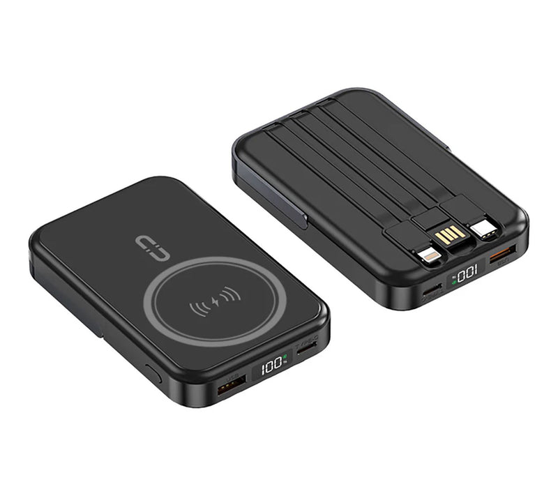 Alpha Digital 10000mAh Magnetic Powerbank withBuilt-in Cables — View 2