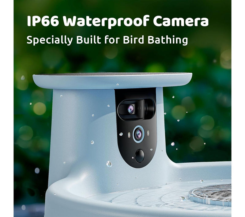 Birdfy Bird Bath Pro AI with Camera Solar Powered — View 4