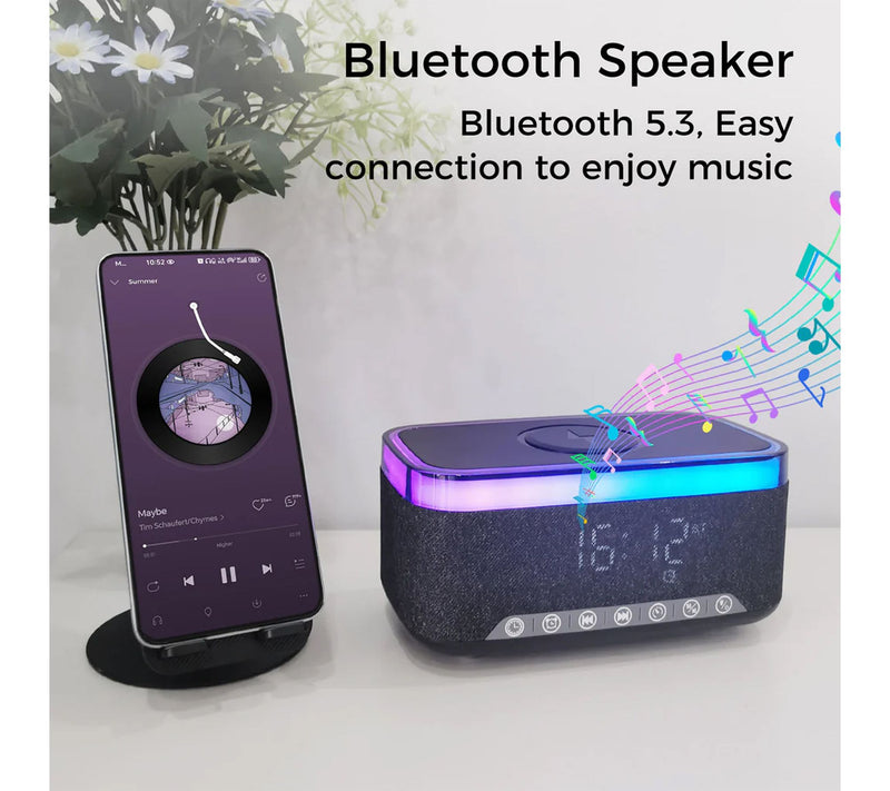 Sungale Alarm Clock Speaker with Wireless Charger — View 5