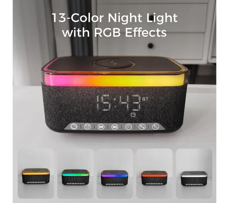 Sungale Alarm Clock Speaker with Wireless Charger — View 4