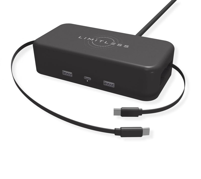 Limitless 65W PowerHub w/ Retractable Cables & Wireless Charge — Main view