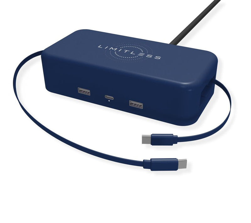 Limitless 65W PowerHub w/ Retractable Cables & Wireless Charge — View 7