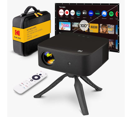 Kodak FLIK X20 Full HD Smart Projector Kit withScreen & More!