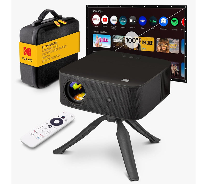 Kodak FLIK X20 Full HD Smart Projector Kit withScreen & More! — Main view