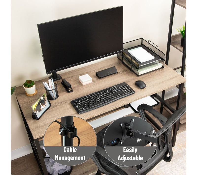 Mind Reader Single Monitor Desk Mount Rotate 180 — View 6