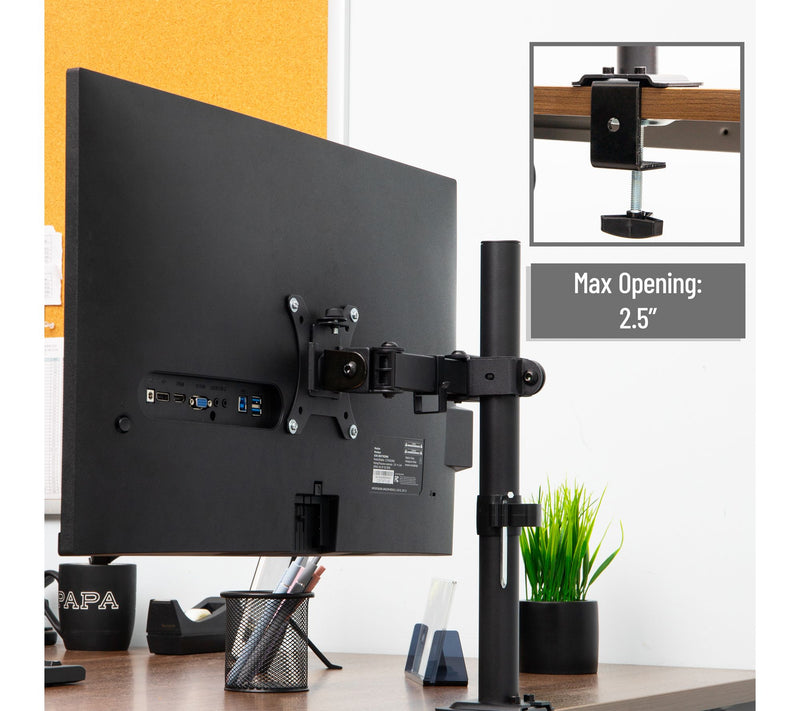 Mind Reader Single Monitor Desk Mount 90 Swivel — View 7