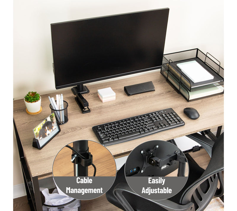 Mind Reader Single Monitor Desk Mount 90 Swivel — View 6
