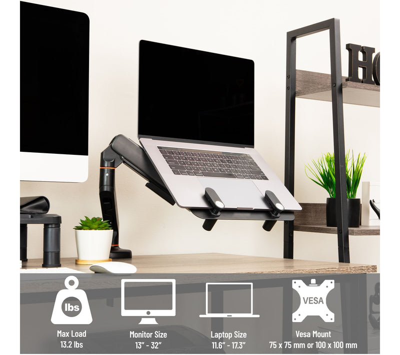 Mind Reader Gas Spring Laptop Desk Mount, Fit s 11.6-17.3" — View 4