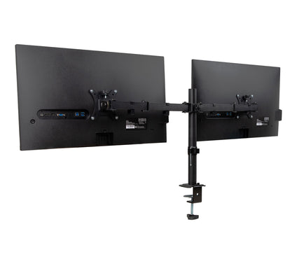Mind Reader Dual Monitor Desk Mount  Adjustable, Black