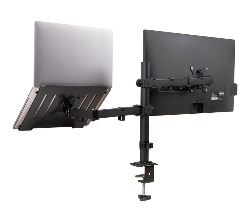 Mind Reader Dual Arm Monitor and Laptop Desk Mount, Adjustable — View 9