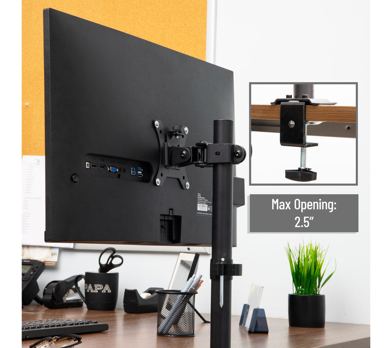 Mind Reader Single Monitor Desk Mount, Black — View 7
