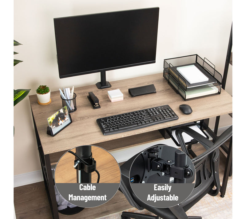 Mind Reader Single Monitor Desk Mount, Black — View 6