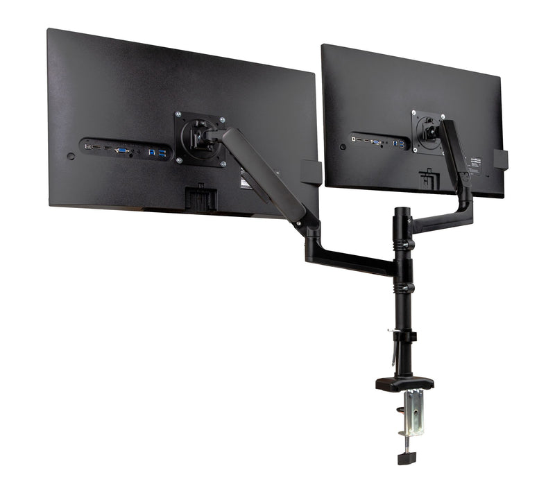 Mind Reader Dual Monitor Arm for 13-32 Inch Screens, Black — Main view