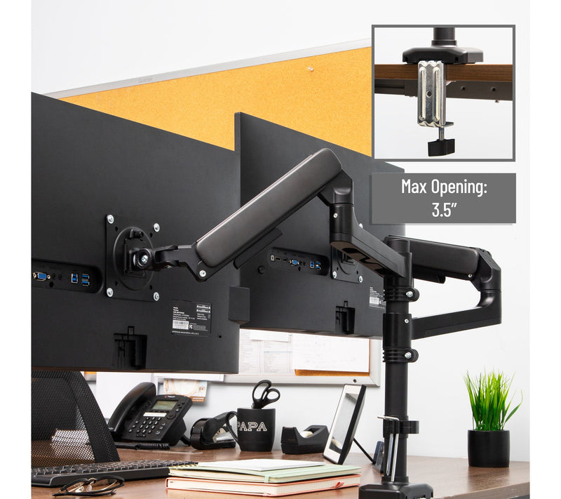 Mind Reader Dual Monitor Arm for 13-32 Inch Screens, Black — View 7