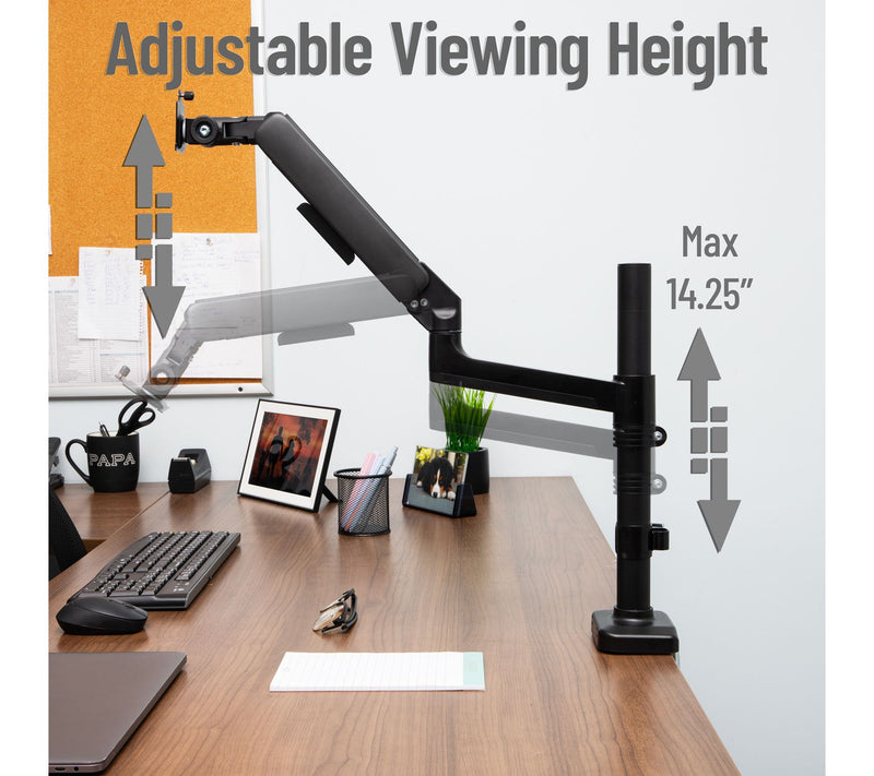Mind Reader Single Monitor Arm for 13-32 Inch Screens, Black — View 5