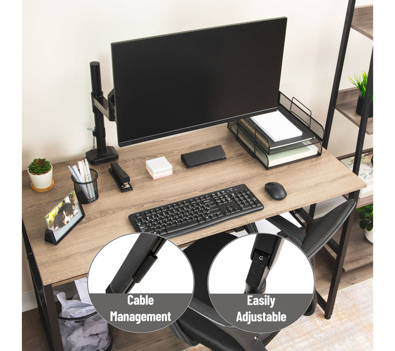 Mind Reader Single Monitor Arm for 13-32 Inch Screens, Black — View 6