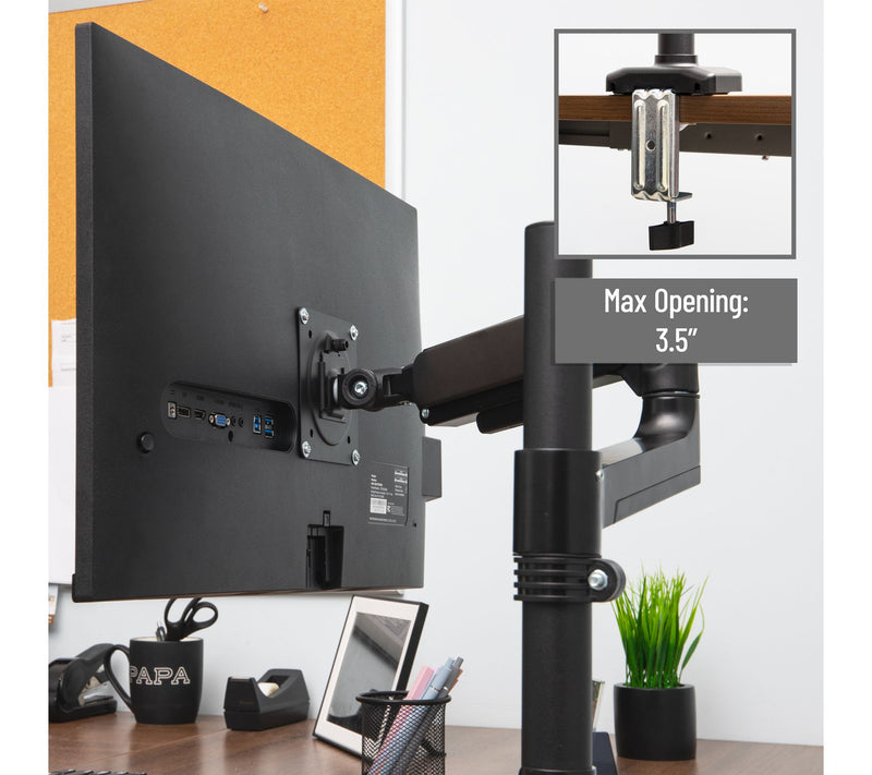 Mind Reader Single Monitor Arm for 13-32 Inch Screens, Black — View 7