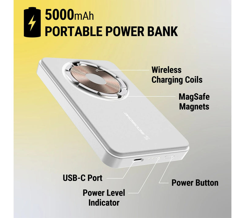 Scosche Magneti c Wireless Char ging Power Bank - White — View 2