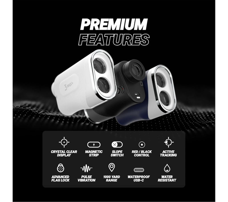 Blue Tees Golf Series 3 Max+ Rangefinder - Black — View 2