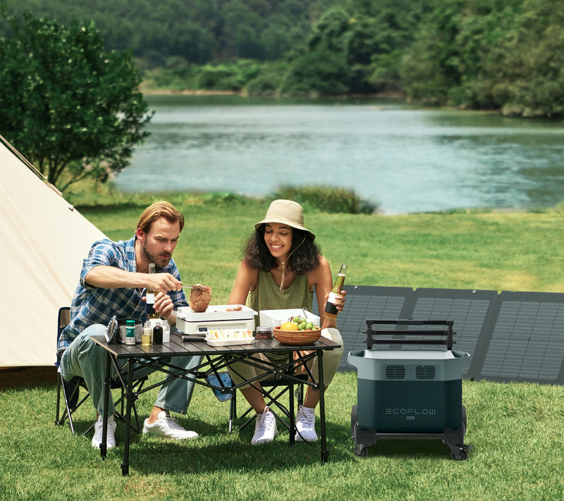 Ecoflow DELTA 2 Max 2000Wh Power Station w/110W Solar Panel & Trolley — View 4
